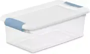 12-Pack Stackable Storage Bin with Lid, Clear Plastic Design, 6 Quart