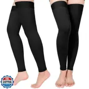 2 Pairs Compression Stockings for Women and Men, Thigh High Length 15-20mmHg