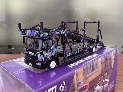 1:64 UM HKS 500 HINO Ranger Double Transport Truck Model Diecast Metal Car