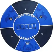 FURUISEN 47'' x 47'' Professional Poker Mat, Texas Hold'em Portable Rubber Poker Table Top Round, 8 Player Game Layout Mat with Carrying Bag to Play Cards, Poker Games, Blackjack, Casino