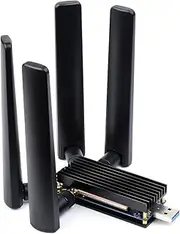 Waveshare 5G DONGLE Module Support SIMCom 5G Module, Quad Antennas, USB3.1 Port, Aluminum Alloy Heatsink, M.2 Key B Interface