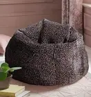 Fur Bean Bag Sofa Chair fur soft Leopard Print Cover Without Beans Size XXXL