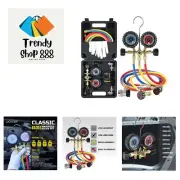 AC R134a R22 R12 R502 A/C Diagnostic Manifold Gauge Set with 5FT Hose, Couple...