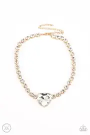 Paparazzi Heart In My Throat Gold Choker NWT