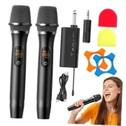 Rechargeable Wireless Microphones, Professional UHF Dual Microphones with