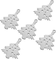 Christmas Tree Snowflake Pendant Gold Christmas Tree Collar Gold Christmas Tree Ornaments Christmas Ball Ornaments Christmas Charms for Jewelry Pet Silver Stainless Steel