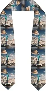 [SKKNT] Statue Of Liberty In Nyc Print Graduation Shawl Stole For Academic Commencements Honor Sash Congratulations Gift