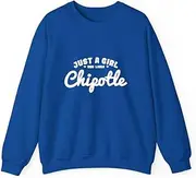 [X.Style] Just a Girl who Loves Chipotle Mexican Food ds011 Sweater Royal S