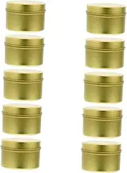 KOCKSHION 10-Piece Tinplate Candy Storage Cans Scented Candle Jars Spice Containers Aromatherapy Sample Jars Round Tea Cans Lids