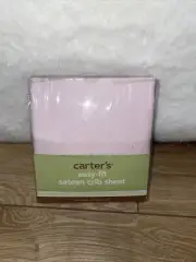 Carter’s Easy Fit Sateen Crib Sheet Pink NEW