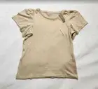 New womens XS L J Crew organic slub cotton flutter sleeve t-shirt in Light Khaki