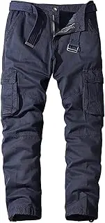 [Maiyifu-GJ] Men's Multi Pockets Hiking Pants Cargo Pants Casual Cotton Athletic Jogger Trousers Straight Leg Sweatpants