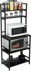 Palomino 5 Layer DLX Microwave Oven Storage Iron Black Shelf Rack