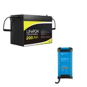 12V 200Ah Lithium Battery + Victron 30A AC to DC LiFePO4 Battery Charger Bluetooth