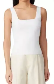 VINCE. White Mesh Viscose Tank Top NWT $195 Stretchy Medium