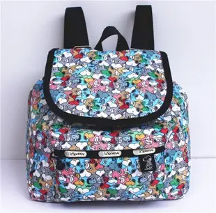 現貨 LeSportsac 時尚迷你雙肩後背旅行包 9808 彩色史努比 Snoopy 降落傘防水 回饋特價 限量