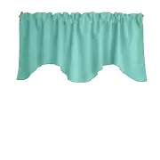 Faux Burlap Scalloped Wave Window Valance Small Window Kitchen Bedroom Curtain