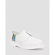 PRIDE DR. MARTEN UNISEX White Smooth Leather Pride Oxford Shoes Size 7 MEN 8 WM