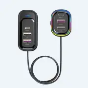 Car Cigarette Lighter Socket Type-C & USB Fast Charging Port Car Charger