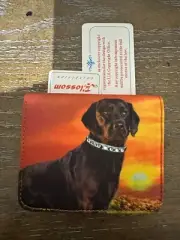 Black Labrador Dog Bejeweled Mini Fashion Wallet Blossom Collection Puppy Wallet