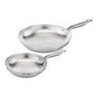 NEW Tefal Virtuoso Induction Stainless Steel Uncoated Frypan Set 24/28cm 2pce