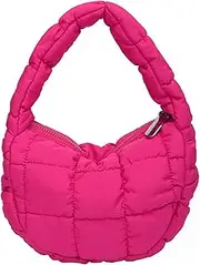 [LQALYNLQ] Puffer Bag Women Mini Quilted Cute Bubble Handbag Crescent Wrist Satchel Y2k Purse