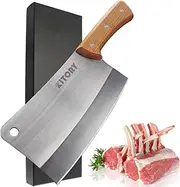 Kitory Meat Cleaver 7'' Heavy Duty Chopper Butcher Knife Bone Cutter Chinese Kitchen Chef’s Chopping Knife for Meat, Bone- Full Tang 7CR17MOV High Carbon Stainless Steel, 2025 Gifts