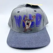 NWT Vintage 1995 Official Looney Tunes TAZ WILD Snapback Hat Cap Adjustable NEW