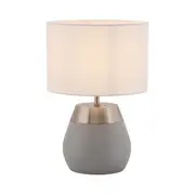 Lynden Grey Base with White Linen Shade Table Lamp