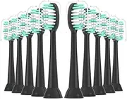 XIAOHEAD Replacement Toothbrush Heads 10 Pack for AquaSonic Black Series for Vibe Series Black Series pro, and for Duo Series pro Electric Toothbrush,Balck