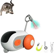 Turbotail 2.0 cat Toy, Turbo Tail Mouse Cat Toy, Electric Gravity Sports Car Smart Interactive Cat Toy (Orange)
