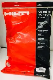 HILTI 2121560 FLEECE DUST FILTER BAGS FOR VC 20 (5) / VC150-6 (5 PACK)
