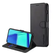 For Oppo A52 Case, SupRShield Wallet Leather Flip Magnetic Stand Case Cover (Black)