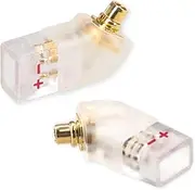 okcsc 1 Pair 0.78mm 2Pin Female (Contact Cable) to MMCX Male (Contact Headphone) Integration of Injection molding Craft Converter,Gold-Plated Plug Adapter Concave (Angled 2 Pin, Transparent)