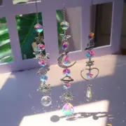 1pc Crystal Wind Chime Moon Sun Catcher Pendant Catcher Rainbow Hanging Drop