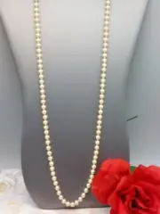 Awesome Signed Napier Necklace Gold Tone Timeless Flux Pearls Long 30"