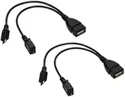 4 Pack OTG Cables for Android Phone, Fire Stick 4K, Samsung Galaxy, Amazon Fire TV, LG, HTC Tablet Micro USB Host Cords Adapters with Micro USB Power