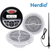 Herdio Bluetooth Marine Radio Receiver+6.5" Waterproof Ceiling Speakers+ Antenna