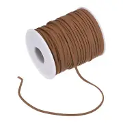 Faux Suede Leather Cord, 50 Yards 2.6mm Flat Suede Leather Lace [Coffee]