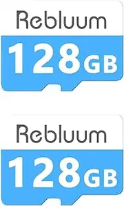 Rebluum Micro 128GB SD Card 2PK for Security Cameras, Read 90MB/sec, Write 25MB/sec, Memory Card for RB-3PT1/RB-3PT1-2PACK Solar Security Cameras Indoor Outdoor, Action Camera, Dash Camera (128G-2PCS)
