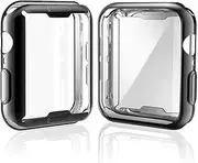 [2-Pack] JULK 40mm Case for Apple Watch SE 2023 / Series 6 / SE/Series 5 / Series 4 Screen Protector, Overall Protective Case TPU HD Ultra-Thin Cover (1 Black+1 Transparent)