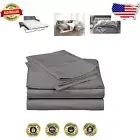 Breathable 100% Cotton 400 Thread Count Full Sleeper Sofa Sheet Set in Dark Grey