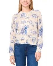 CeCe Crewneck Cardigan Sweater