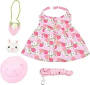 Ipetboom 1 set with S Animals Pet Traction Shoulder Adorable Costume Design Harness Hat and Rabbit Kitten Printing Garment Cat Bag Rope Small Pig Christmas Leash Hamster Toy Photo