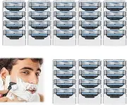 32 Pieces Blades, Refills Compatible with Mach 3, Razor Blades for Men, Manual Beard Razor, for Manual Shaving, Cleaning the Beard, Hair Leg, Cleaning