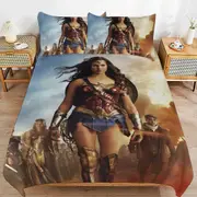 v2414 Bed Sheets Bedding Wonder Woman Bedding Sets Ultra Soft Skin-Friendly Duvet Cover 3 Piece, Cute Comforter Cover Bed Set for Boys Girls Kids ( 1