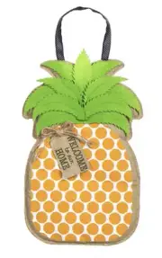 Pineapple Door Decor By Evergreen, Farmhouse Welcome To Our Home Burlap Decor