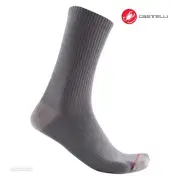 Castelli BANDITO WOOL 18 Winter Cycling Socks : NICKEL GREY - One Pair