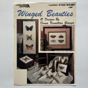 VTG Leisure Arts Leaflet 2166 Winged Beauties Cross Stitch Patterns Charts 1991