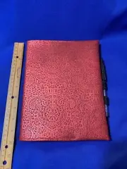 NEW Composition Book in Tribal Chili Pepper faux leather cover Pen Loops